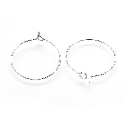 316 Surgical Stainless Steel Hoop Earring Findings, Wine Glass Charms Findings