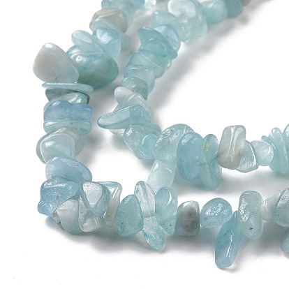 Natural Aquamarine Chips Beads Strands, Grade A
