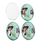 Butterfly Printed Glass Oval Cabochons