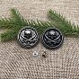 Alloy Buttons, with Screws, DIY Accessaries, Flat Round with Concho Pirate Skull
