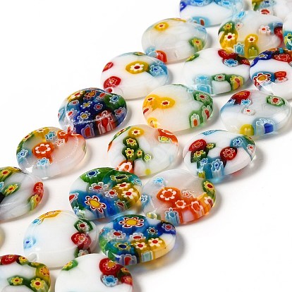 Brins de perles en verre de millefiori faites à la main, jour de la mère des perles de cadeau , porcelaine blanche, cœur, blanc