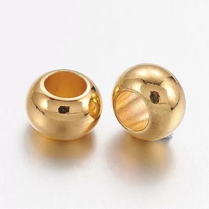 Brass Spacer Beads, Rondelle, 6x4mm, Hole: 3mm