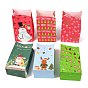 Рождественские тематические пакеты из крафт-бумаги, подарочные пакеты, пакеты для закусок, прямоугольные