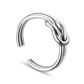 SHEGRACE Vintage Knot 925 Sterling Silver Cuff Rings, Open Rings, 18mm