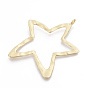 Alloy Big Pendants, Cadmium Free & Lead Free, Matte Style, Star, Real 14K Gold Plated