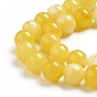 Perles naturelles, perles de jade , imitation couleur ambre, teint, ronde