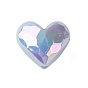 Perlas de acrílico opaco chapado uv, iridiscente, facetados, corazón