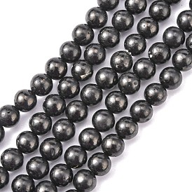 Natural Coal Quartz Bead Strands, Round, 8mm, Hole: 1mm, 16 inch