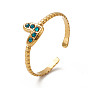 Открытое кольцо-манжета со стразами в форме сердца, 304 женские украшения из нержавеющей стали, разноцветные