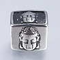 304 Stainless Steel Beads, Large Hole Beads, Cuboid with Buddha