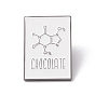Pin de esmalte de chocolate con estructura molecular y palabra, insignia de aleación rectangular para el día del maestro, gunmetal