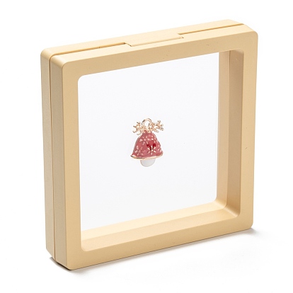 Boîte d'affichage de bijoux de suspension de film mince de pe transparent carré, pour bague collier bracelet boucle d'oreille stockage