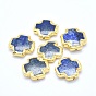 Lapis-lazuli perles naturelles, bord plaqué, croix