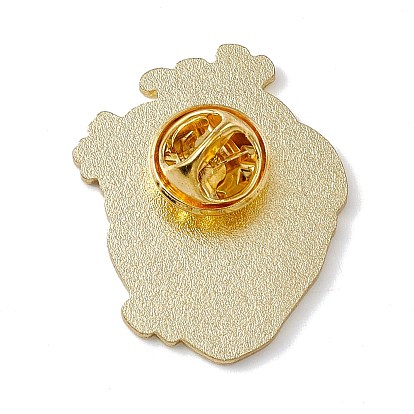 Анатомическая сердечная эмалированная булавка, брошь из сплава легкого золота для рюкзака с одеждой