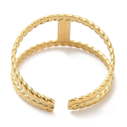 304 двухслойное открытое кольцо-манжета из нержавеющей стали для женщин