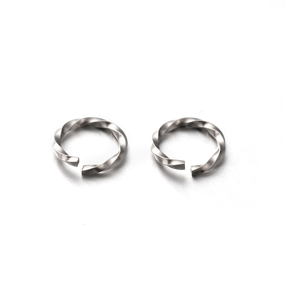 304 Stainless Steel Open Twisted Jump Rings, 8x1mm