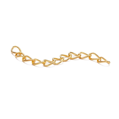 Iron Chain Extender, with Curb Chain Extension, Cadmium Free & Lead Free, for Anklet Jewelry, 45~55x3.5mm