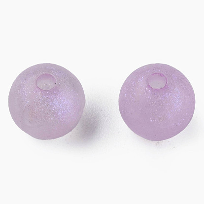 Perles acryliques placage irisé arc-en-ciel, perles de paillettes, ronde