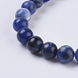 Sodalites naturelles brins de perles, ronde, bleu minuit