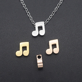 201 Stainless Steel Charms, for Simple Necklaces Making, Laser Cut, Musical Note