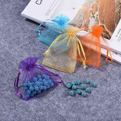 Разноцветные сумочки из органзы, мешочки для ювелирных украшений на свадьбу, прямоугольные