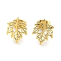 Hollow Out Maple Leaf 304 Stainless Steel Stud Earrings