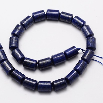 Naturales lapis lazuli hebras de perlas de columna, teñido, 12x8 mm, agujero: 1 mm, sobre 32 unidades / cadena, 15.1 pulgada