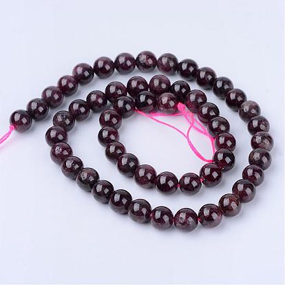 Natural Garnet Beads Strands, Round