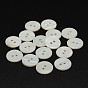 2-Hole Shell Flat Round Buttons, 14x2mm, Hole: 1.5mm