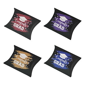 Graduation Caps Paper Pillow Candy Storage Box, for Candy Gift Bags Graduation Party Favors Bags