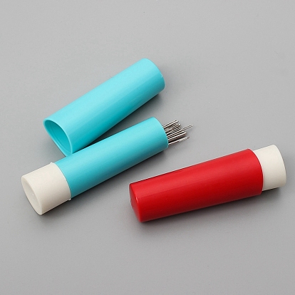Bouteilles en plastique de garde-aiguille, pour le stockage des aiguilles, boîte de rangement décorative rotative en forme de rouge à lèvres magnétique, outil de couture