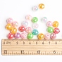 Placage de perles acryliques en poly styrène écologique, couleur ab , ronde à facettes, couleur mixte, 10mm, trou: 1 mm, environ 1030 pcs / 500 g