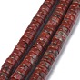 Natural Red Sesame Jasper/Kiwi Jasper Beads Strands, Heishi Beads, Flat Round/Disc