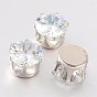 Flat Round Brass Cubic Zirconia Cabochons