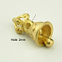 Brass Buddhist Bell Beads, Dorje Vajra, Buddha Jewelry Findings, 16x8mm, Hole: 2mm