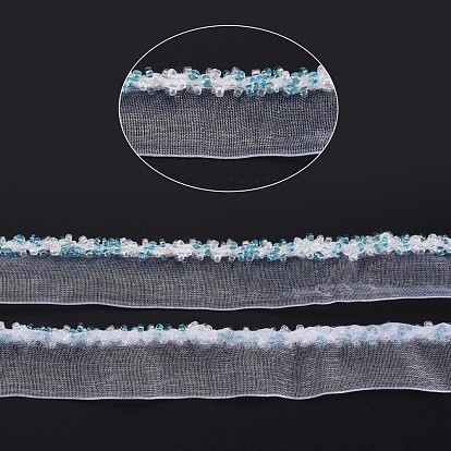 Organza Ribbon, with Glass Seed Beads, Garment Accessories