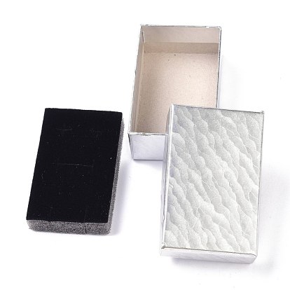 Boîtes à bijoux en papier carton, avec une éponge noire, pour colliers et boucles d'oreilles, rectangle