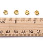 Séparateurs perles en verre avec strass en laiton, Grade a, bord ondulé, métal couleur or, rondelle