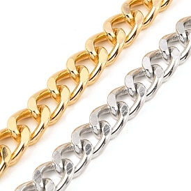 Oxidation Aluminum Diamond Cut Chains, Cuban Link Chains, Unwelded, with Spool