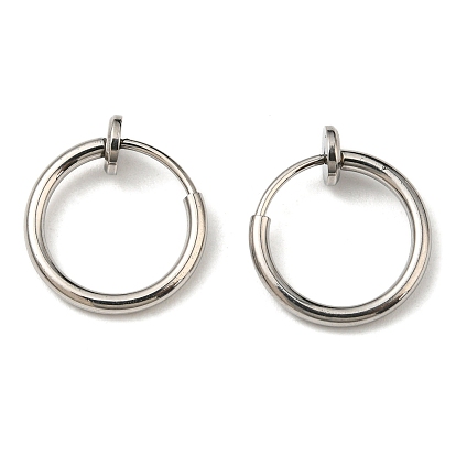304 Stainless Steel Clip-on Earrings, No Piercing Earrings