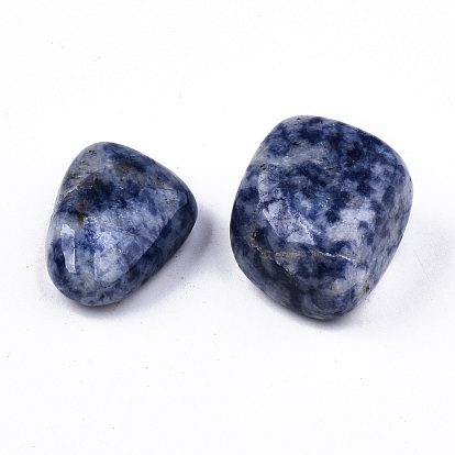 Natural Blue Spot Jasper Beads, Healing Stones, for Energy Balancing Meditation Therapy, Tumbled Stone, Vase Filler Gems, No Hole/Undrilled, Nuggets
