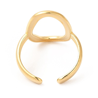201 Stainless Steel Finger Ring, Cuff Rings, Hollow Irregular Oval Rings for Men Women