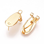Brass Stud Earring Findings, French Clip Earrings, with Loop