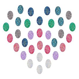 SUNNYCLUE Electroplate Druzy Resin Cabochons, Oval