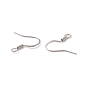 Stainless Steel French Earring Hooks, Flat Earring Hooks, Ear Wire, with Horizontal Loop, Steel 316, 17x18x1.8mm, Hole: 2mm