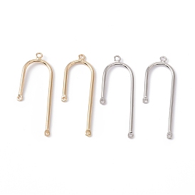 Rack Plating Brass Pendants, Long-Lasting Plated, Cadmium Free & Lead Free, Staff Charms