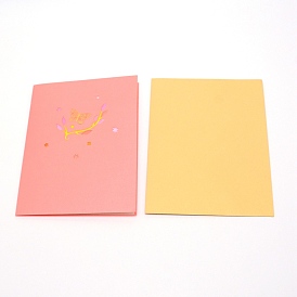 Rectángulo 3 d tarjeta de felicitación de papel, mariposa, con sobre