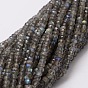 Faceted Rondelle Natural Labradorite Bead Strands, 3x2mm, Hole: 1mm, about 172pcs/strand, 12.9 inch