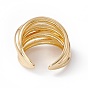 Rack Plating Brass Multi Circle Criss Cross Open Cuff Ring for Women, Cadmium Free & Nickel Free & Lead Free