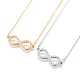 304 Stainless Steel Pendant Necklaces, with Cable Chains, Infinity